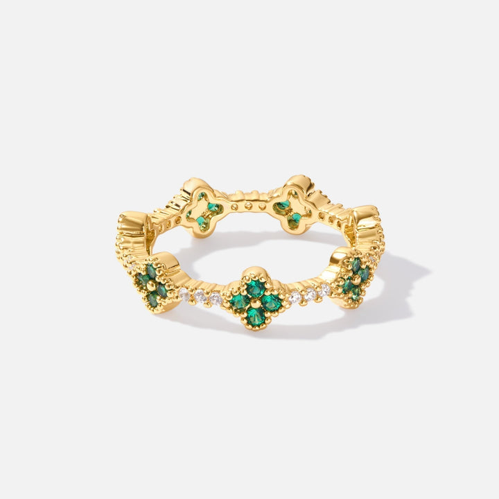 Marisol - Anillo de Cristal en Forma de Trébol