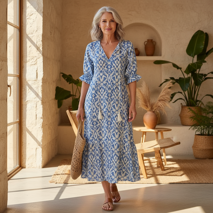 Michaela - Vestido Boho con Cobertura de Barriga