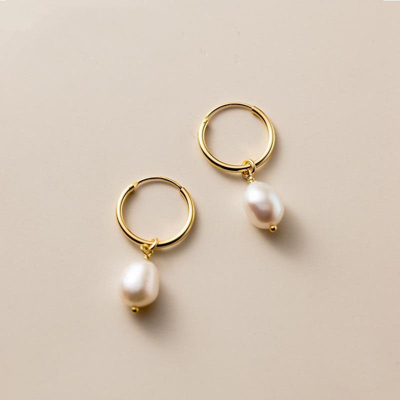 Pendientes de perlas de agua dulce Bella