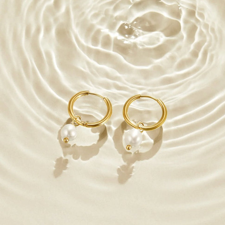 Pendientes de perlas de agua dulce Bella