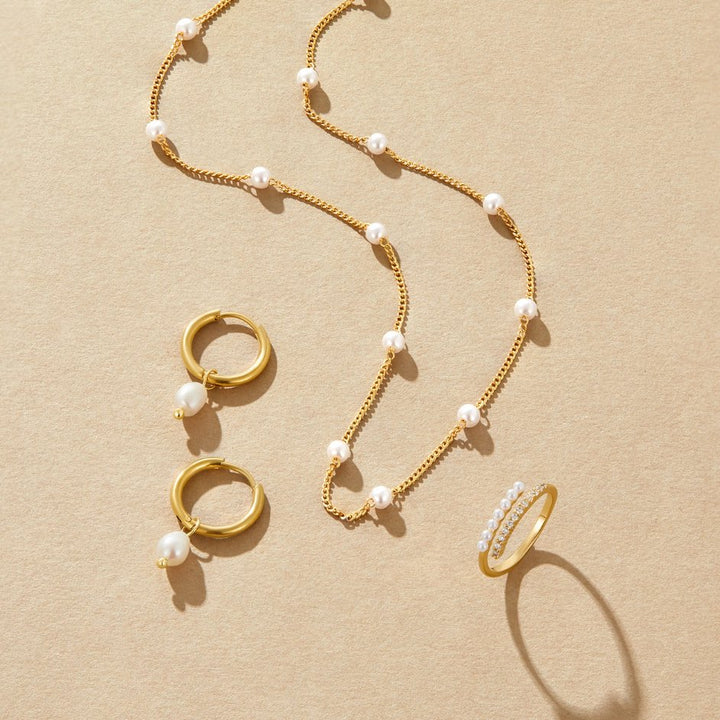 Pendientes de perlas de agua dulce Bella