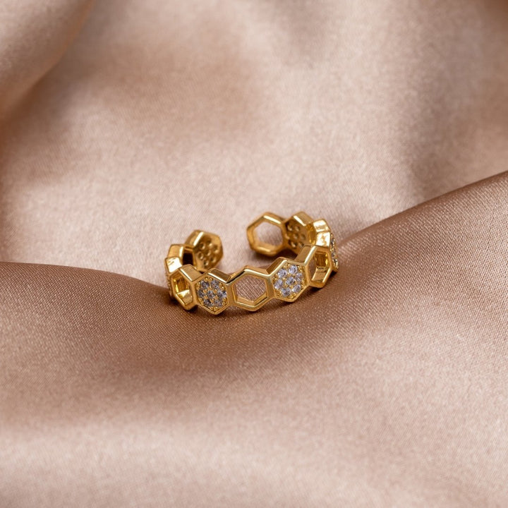 Cinthia - Anillo de oro y cristal