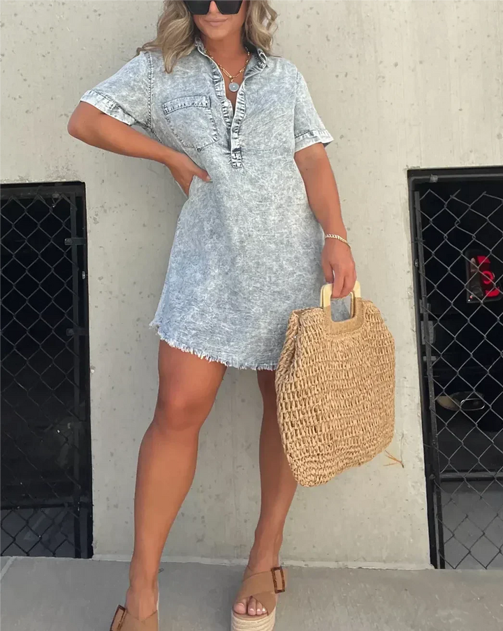 Inès – Vestido Ceñido de Denim