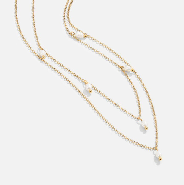 Collar de capas con gotas de perla Kay