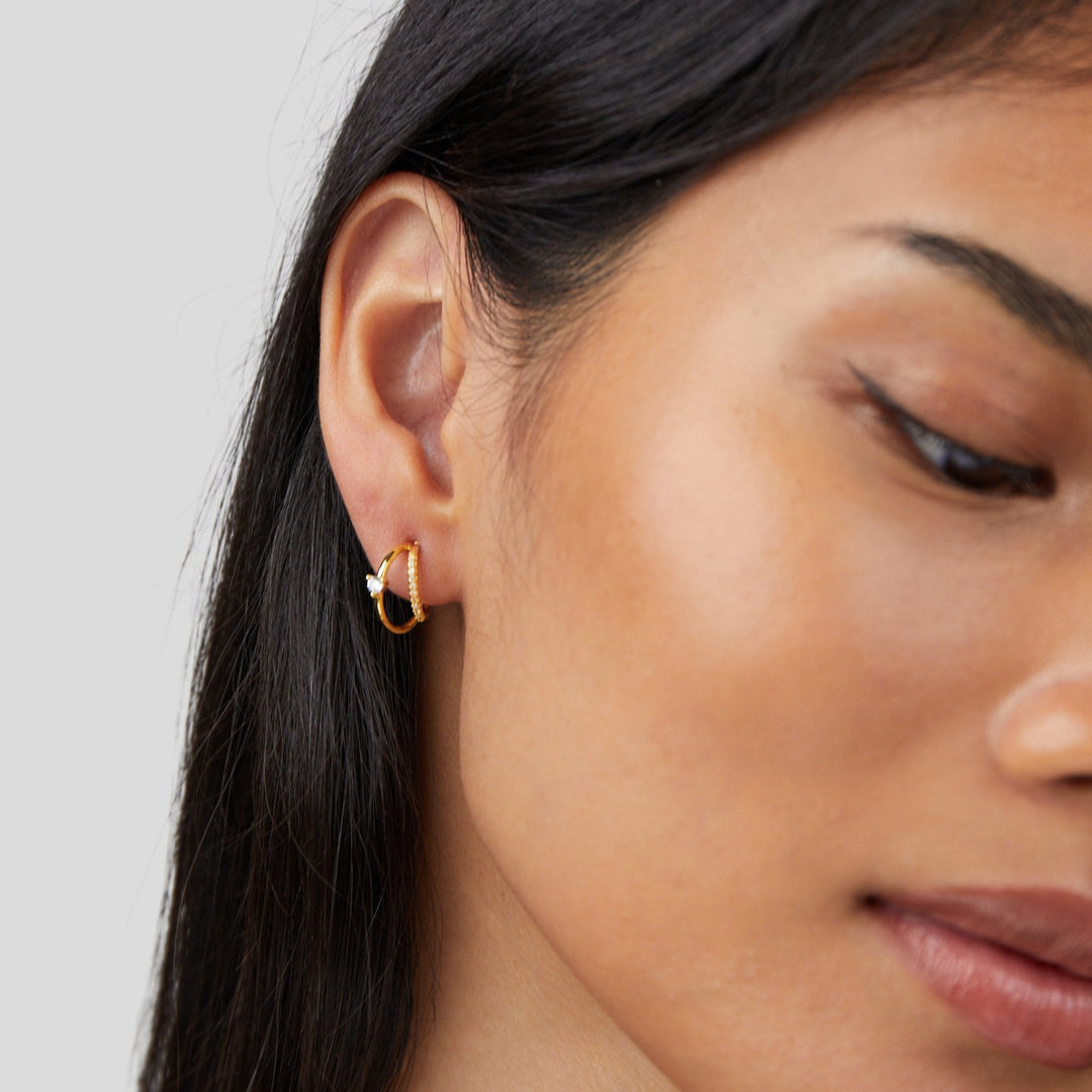 Pendientes de oro con cristal Artie