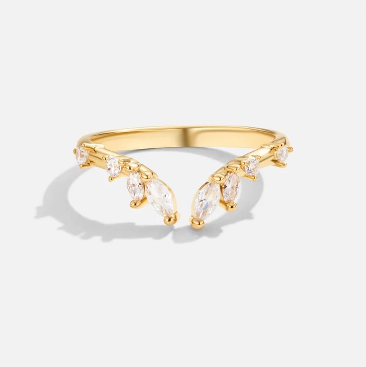 Noelia - Anillo de Vino de Cristal Dorado