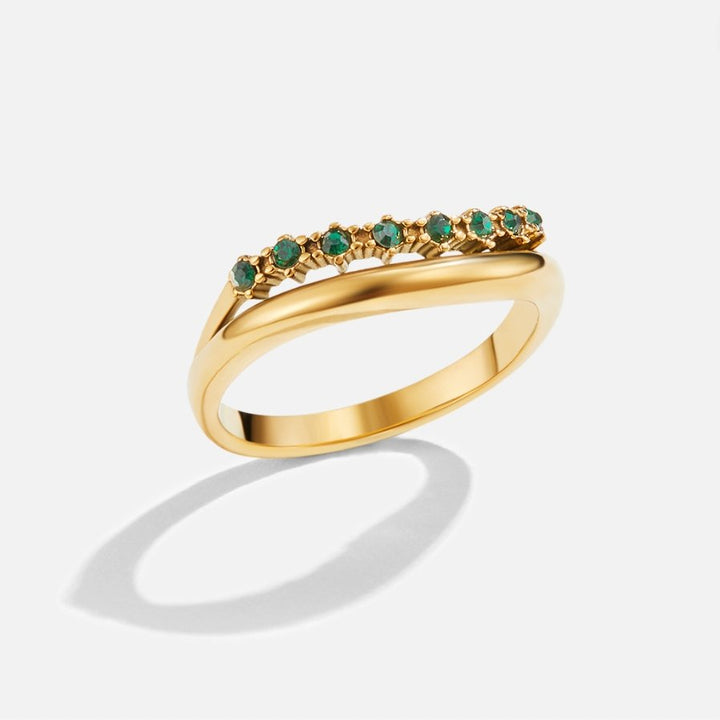 Celia - Anillo estratificado en verde esmeralda