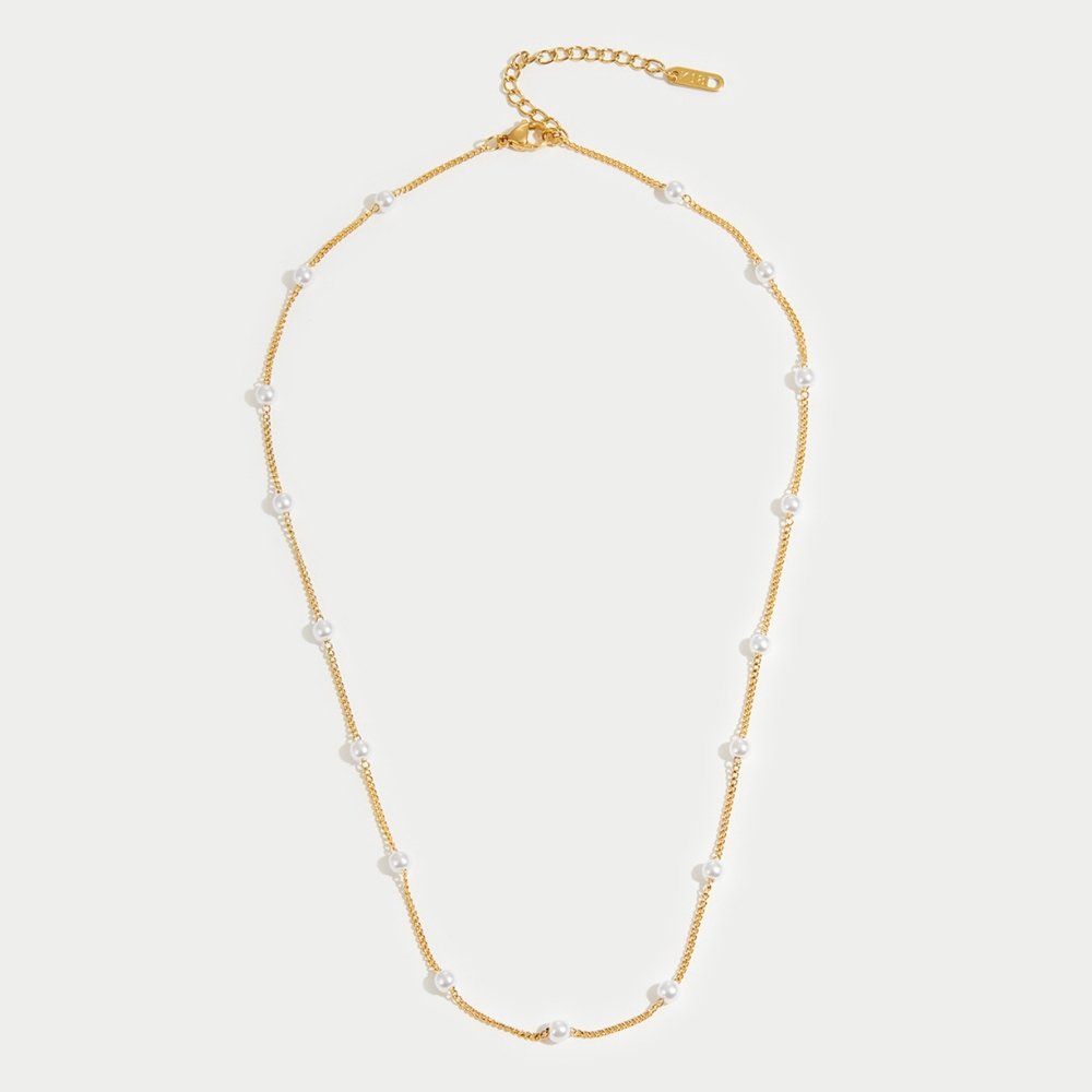 Collar de Perlas Doradas Reine