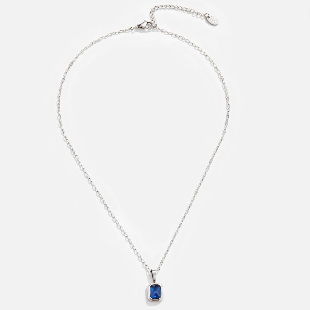 Colgante azul océano con cadena de plata
