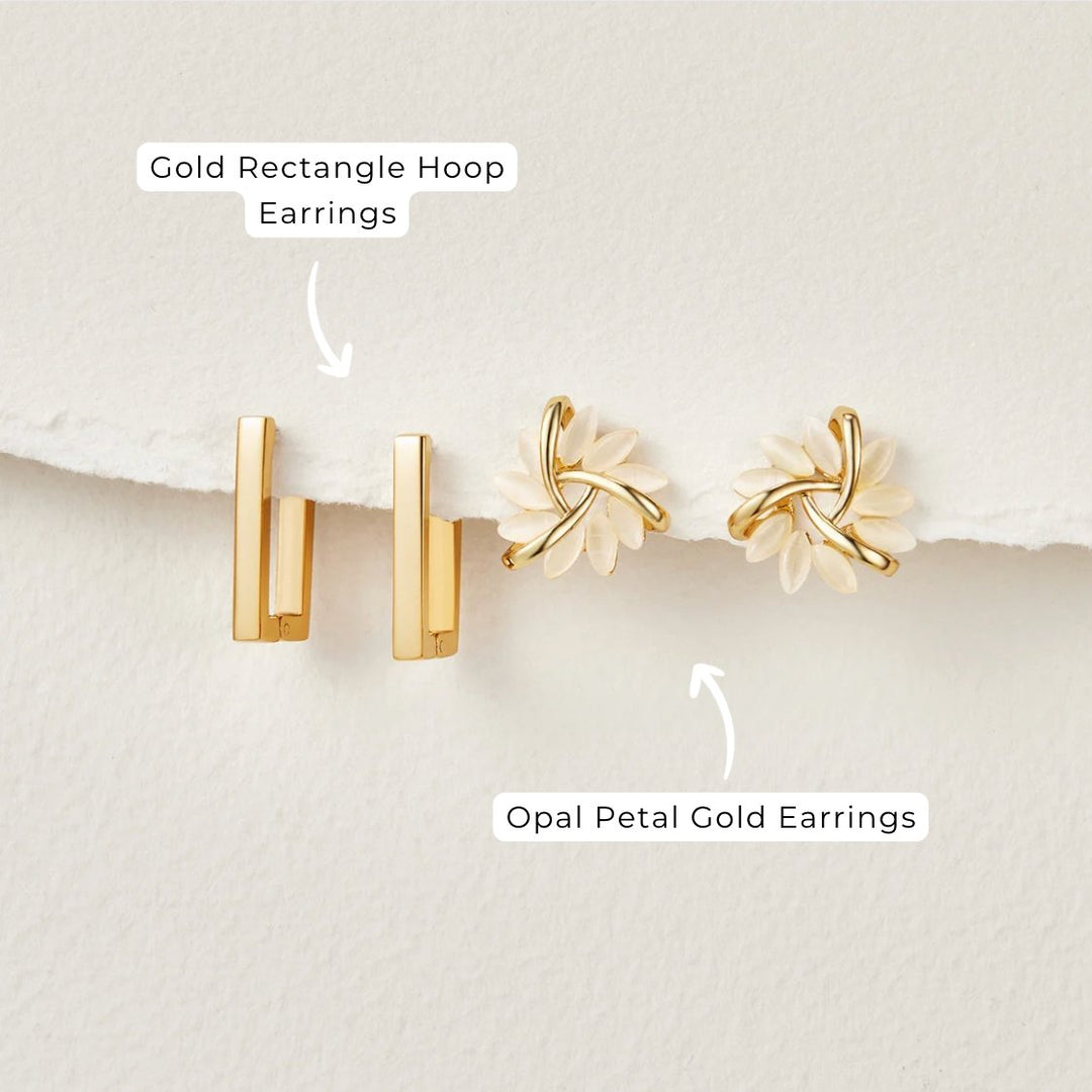 Pendientes de Oro con Flores de Ópalo