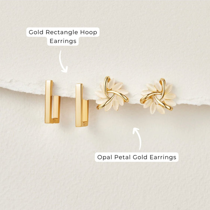 Pendientes de Oro con Flores de Ópalo