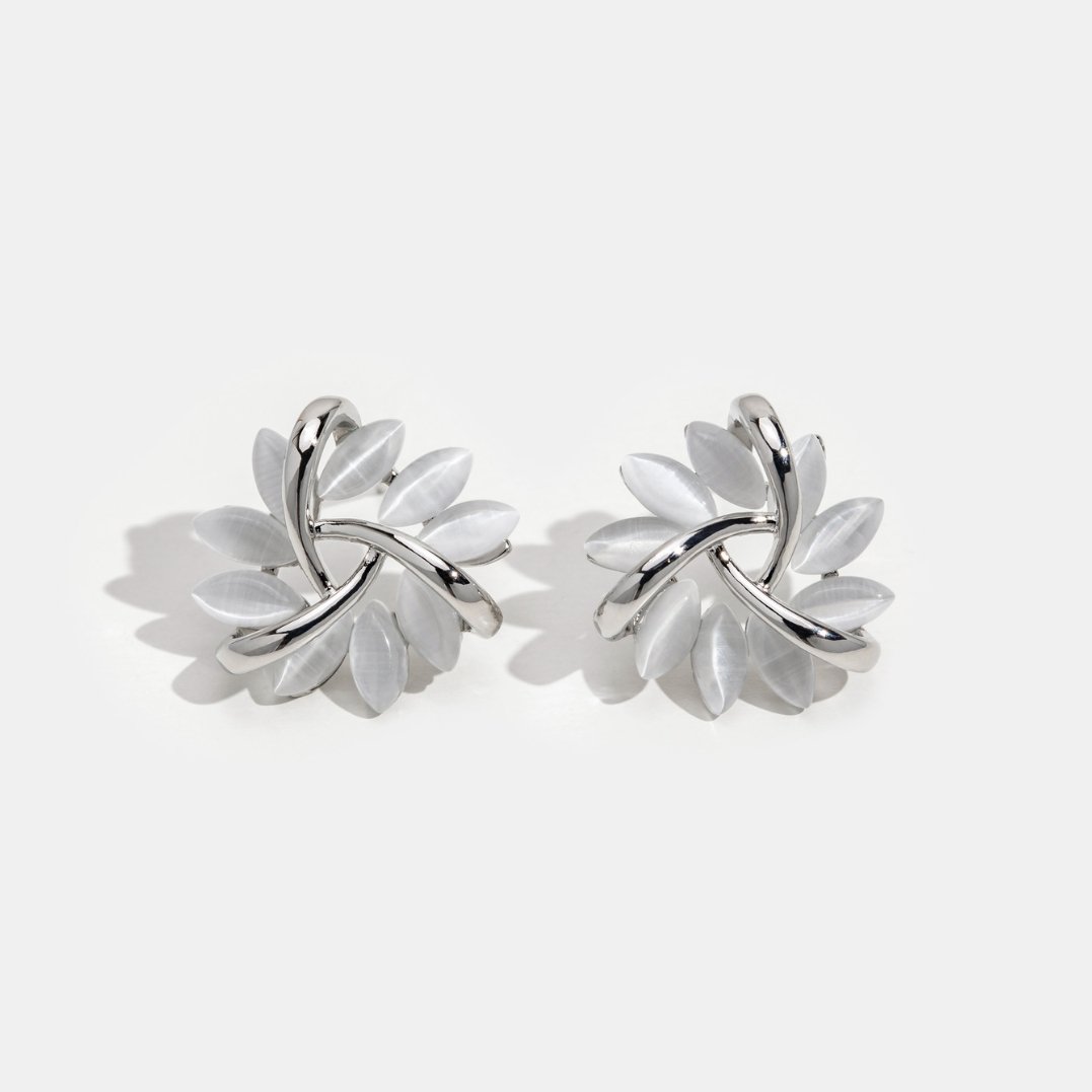 Pendientes de Plata con Flores de Ópalo