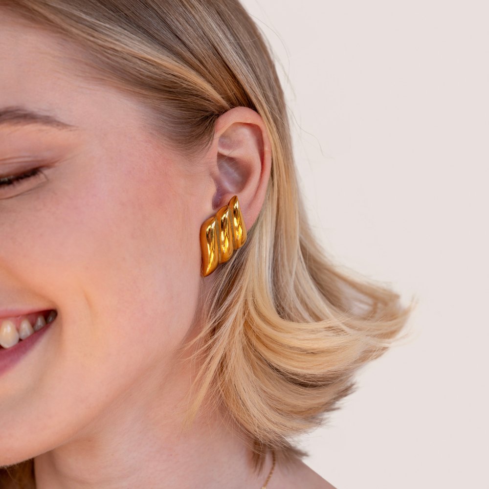 Pendientes de oro chunky Rene