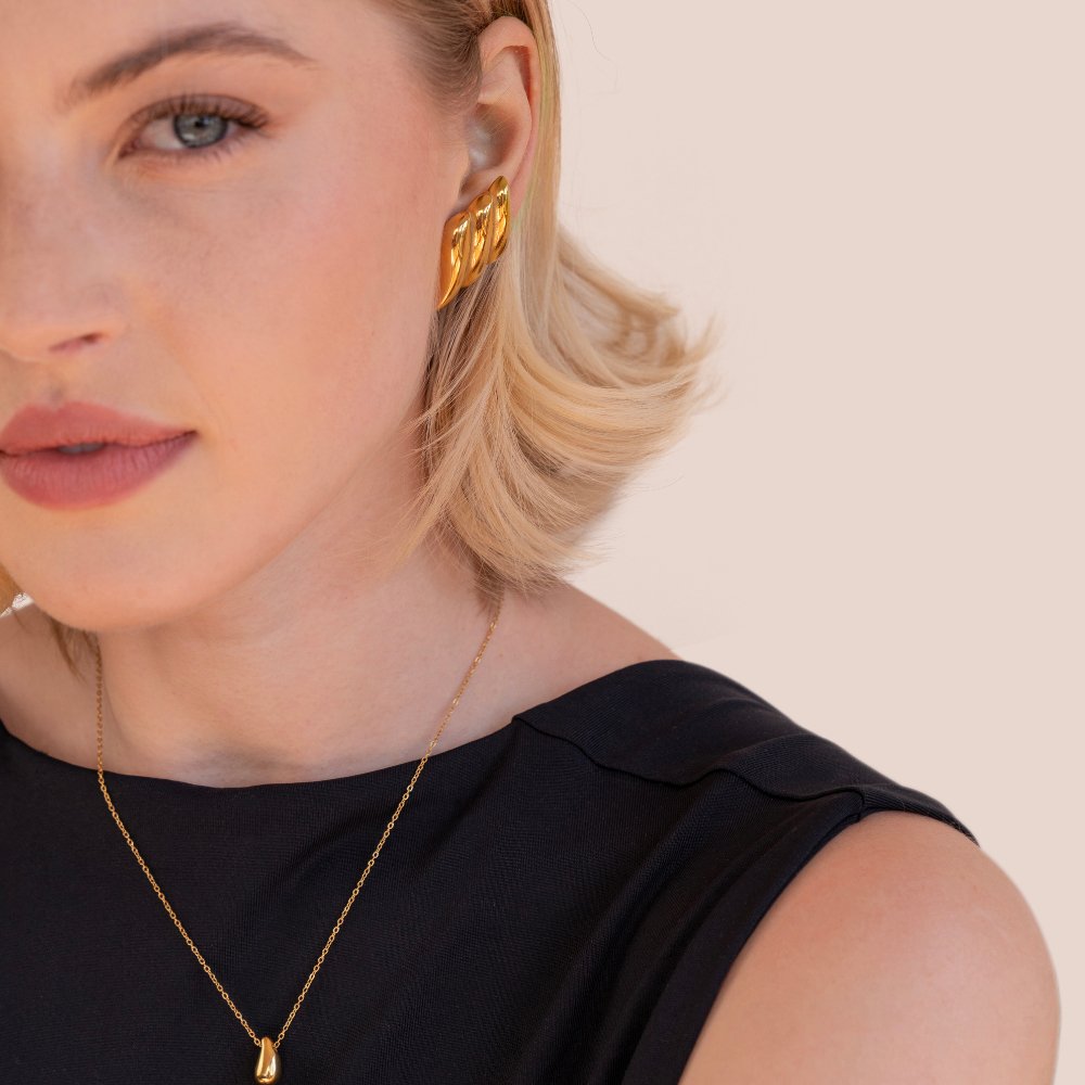 Pendientes de oro chunky Rene