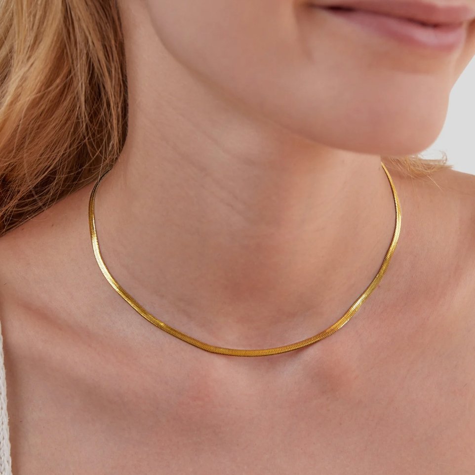 Cadena de serpiente Collar de oro