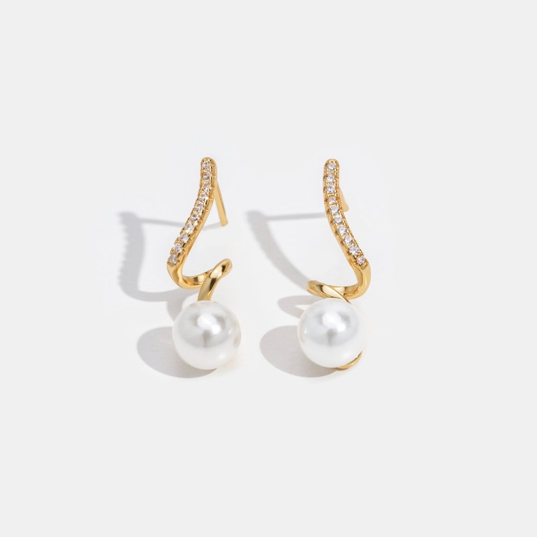Pendientes de Olas de Perlas Tam