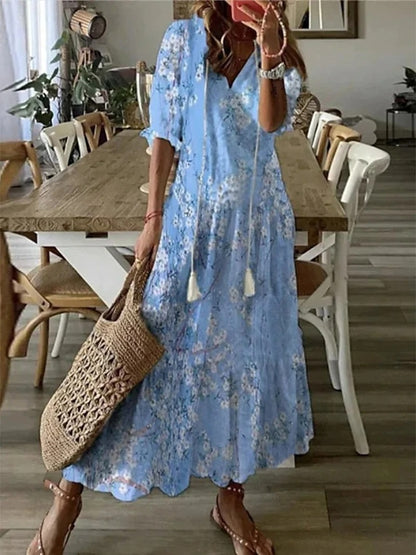 Michaela - Vestido Boho con Cobertura de Barriga