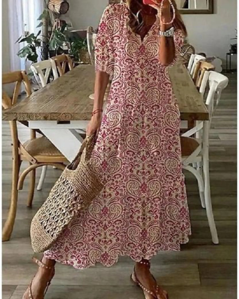 Luna | Vestido Maxi A-Line Bohemio Halagador