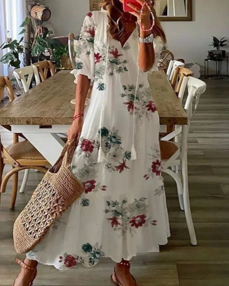 Luna | Vestido Maxi A-Line Bohemio Halagador