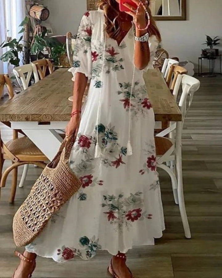 Luna | Vestido Maxi A-Line Bohemio Halagador